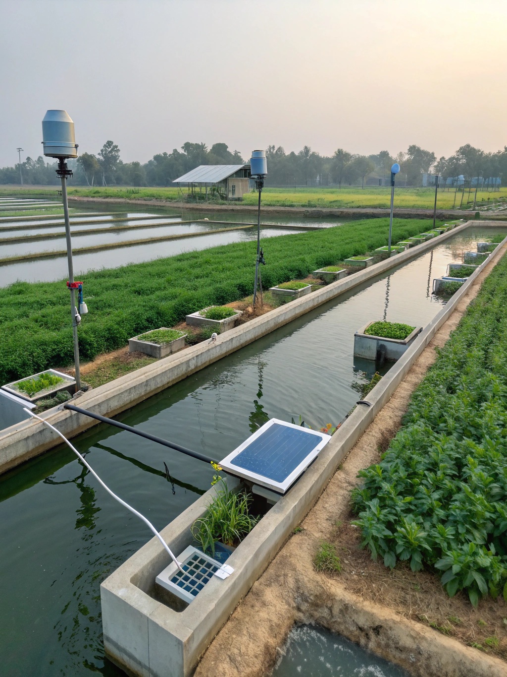 Modern prawn farming technology and water management systems